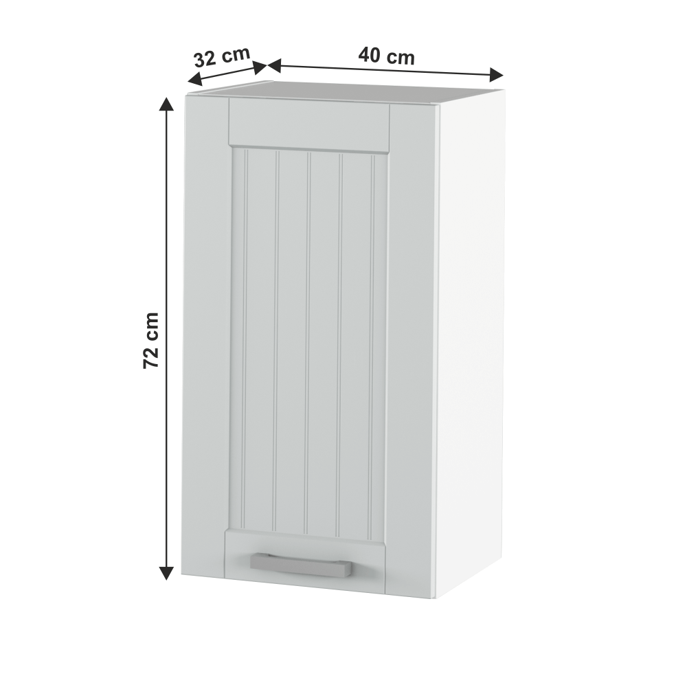 Dulap superior, gri deschis/alb, JULIA TYP 4