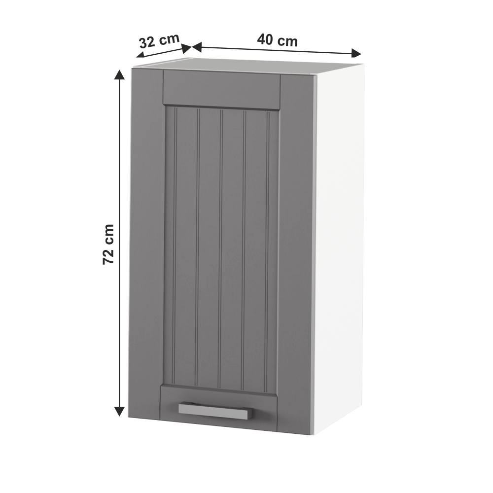 Dulap superior, gri închis/alb, JULIA TYP 4