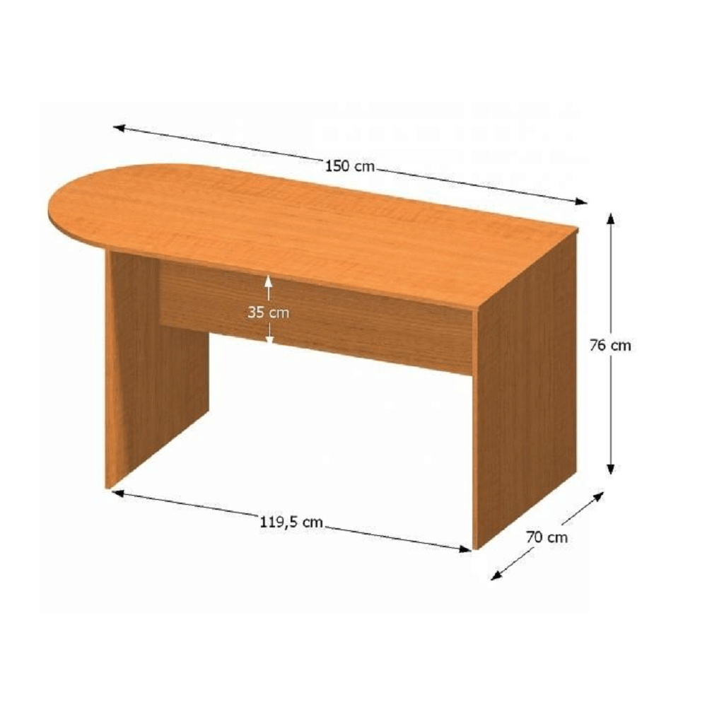 Birou cu extensie laterală 150, cireş, TEMPO ASISTENT NEW 022