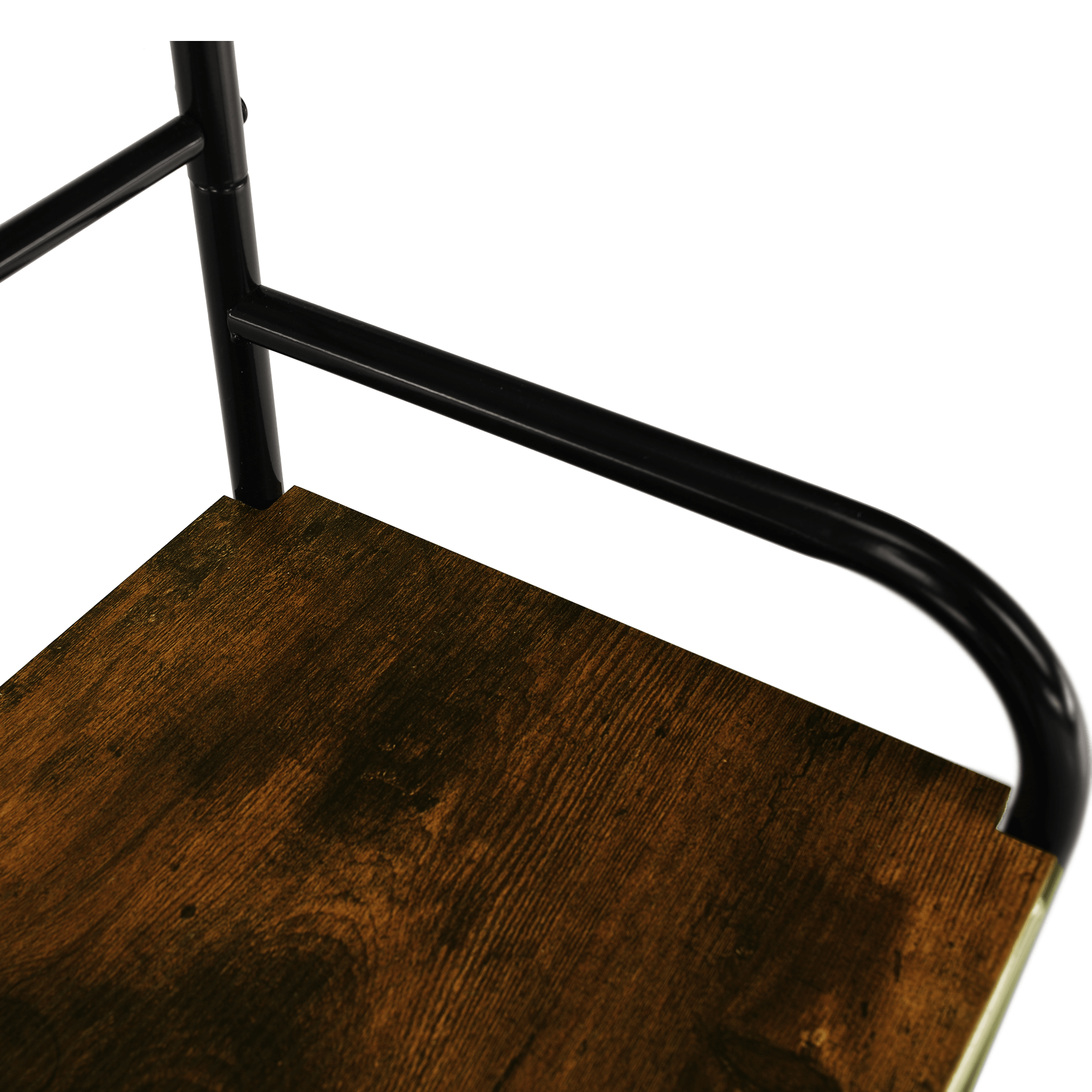 Raft pentru pantofi, lemn rustic şi metal negru / MDF, KELAM