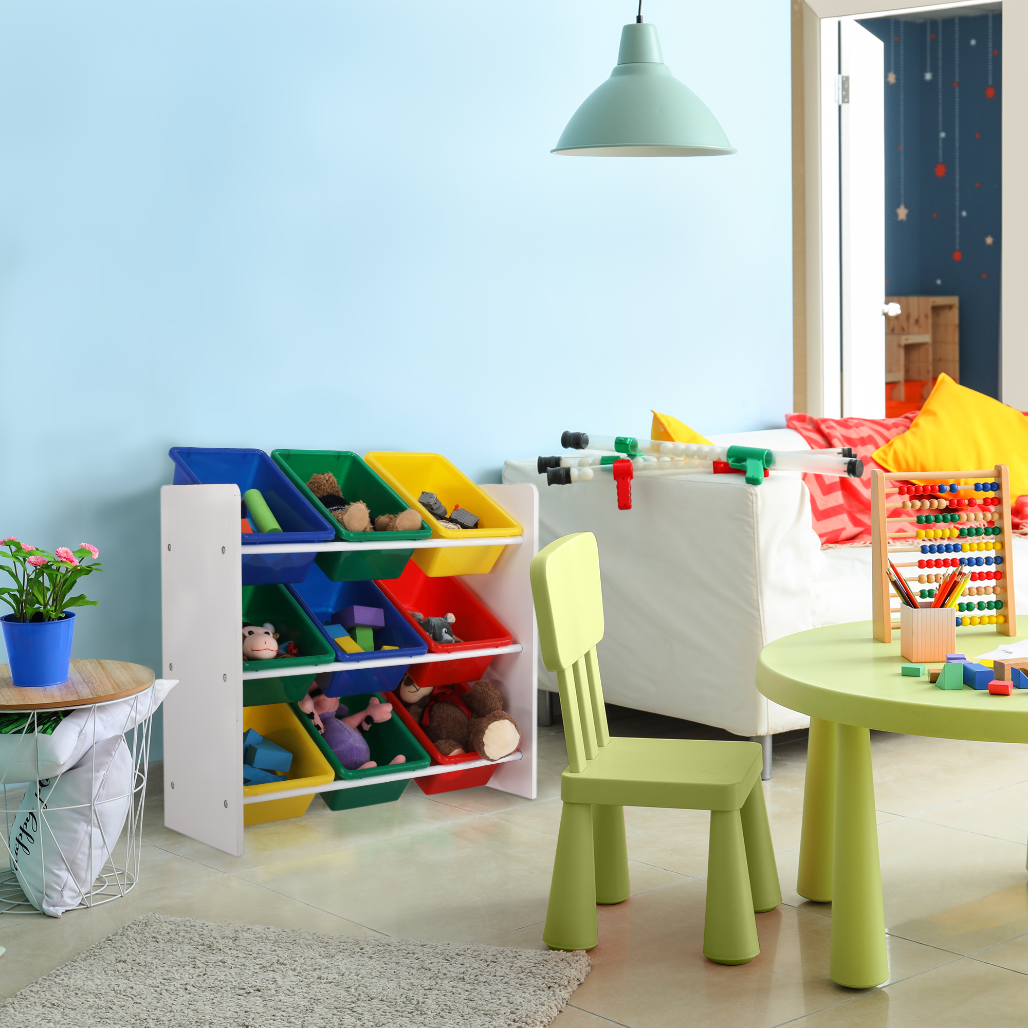 Organizator de jucării, multicolor / alb, KIDO TYPE 2