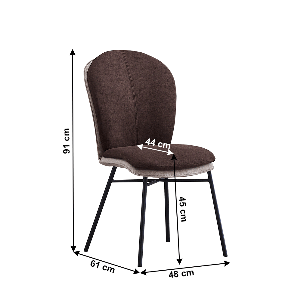 Scaun de masă, teracotă / ţesătură gri închis / metal negru, KIMEA