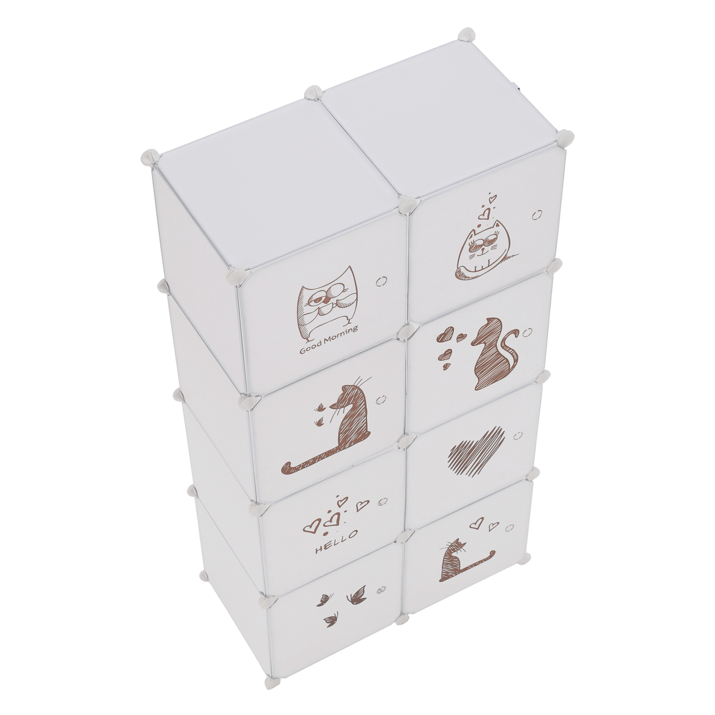 Dulap modular pentru copii, model alb / maro, KIRBY