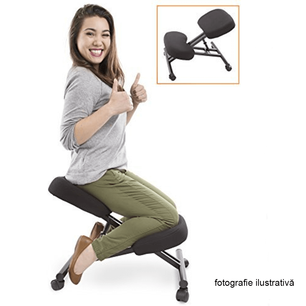 Scaun de îngenunchiere ergonomic, gri-maro Taupe / negru, RUFUS