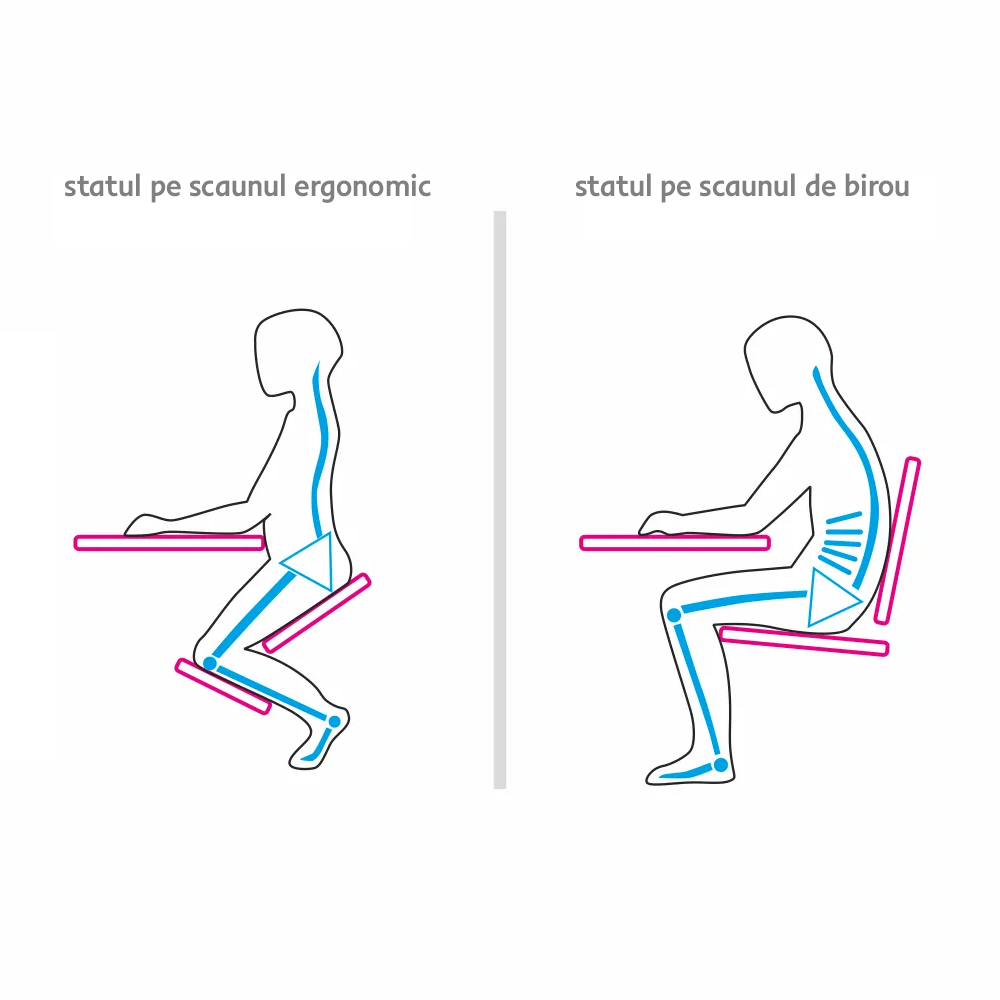 Scaun ergonomic, portocale/ fag, FLONET