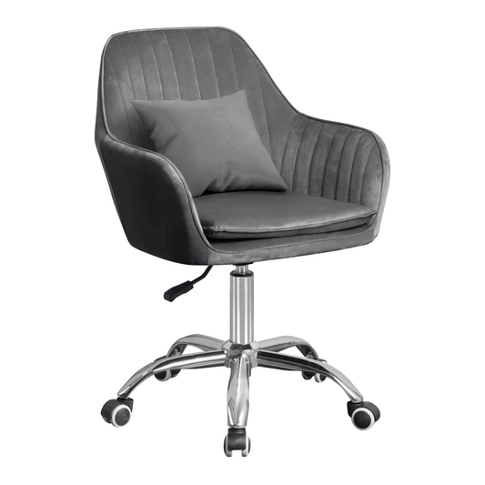 Scaun de birou, ţesătură gri Velvet/crom, KLIAN