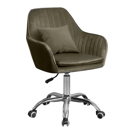 Scaun de birou, gri-maro Taupe ţesătură Velvet/crom, KLIAN