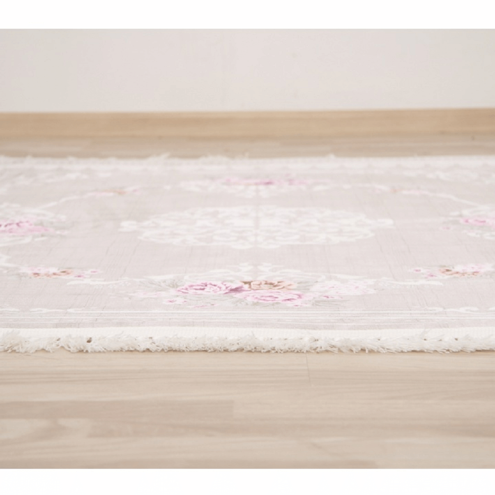 Covor, maro deschis/model flori, 80x150, SEDEF