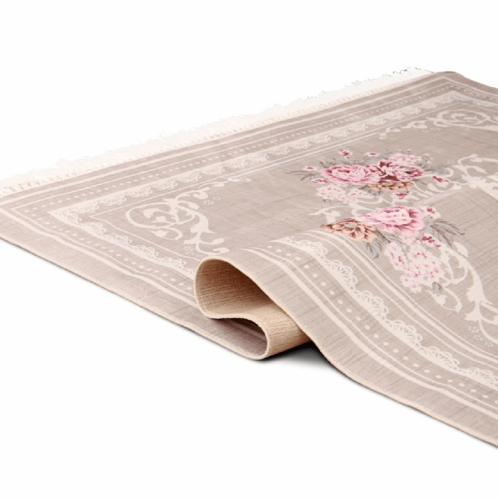 Covor, maro deschis/model flori, 80x150, SEDEF