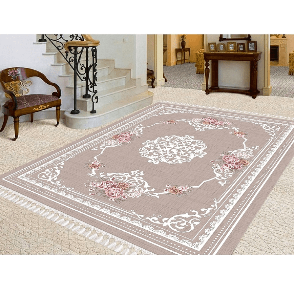Covor, maro deschis/model flori, 80x150, SEDEF