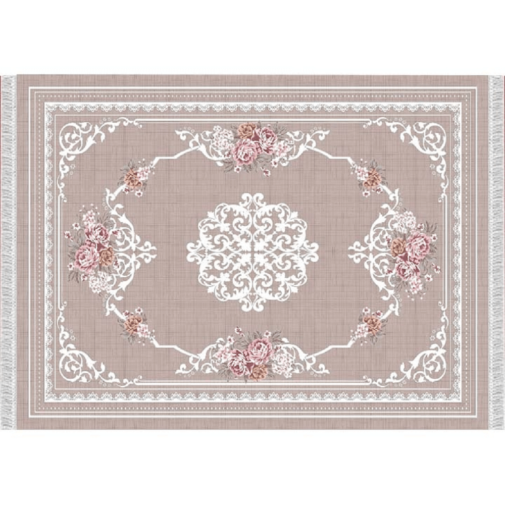 Covor, maro deschis/model flori, 80x150, SEDEF