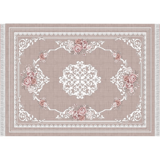 Covor, maro deschis/model flori, 80x150, SEDEF