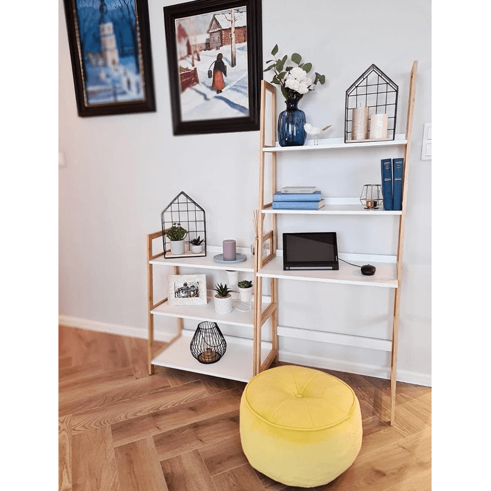 Etajeră cu 4 rafturi, alb/natural, KOEN TYP 2