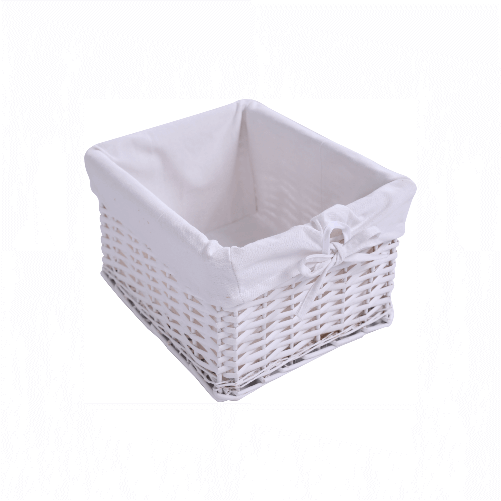 Comodă, lemn/răchită/material textil, alb, RAFAELLO 6