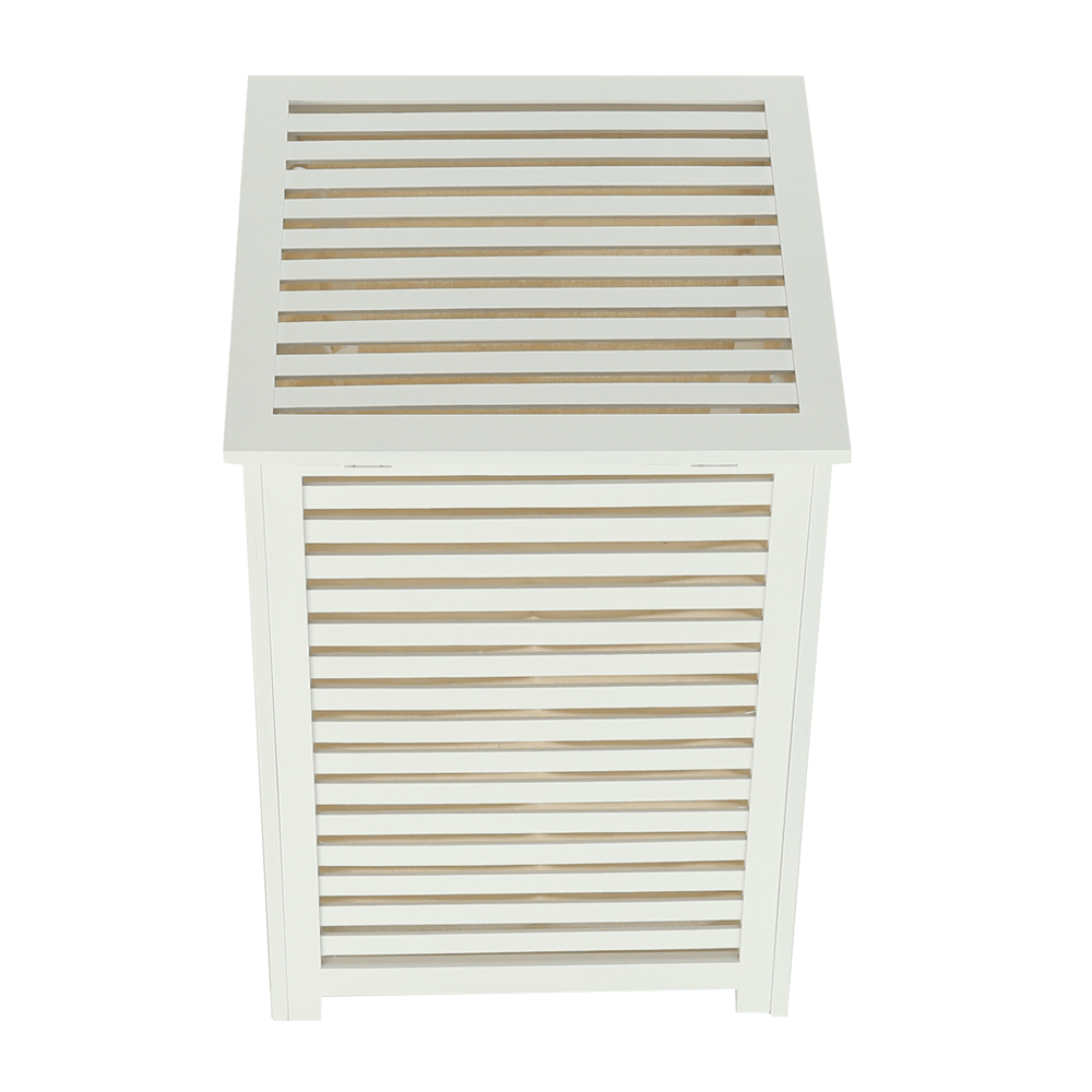 Coş de rufe, bambus lăcuit/alb/bej, BASKET