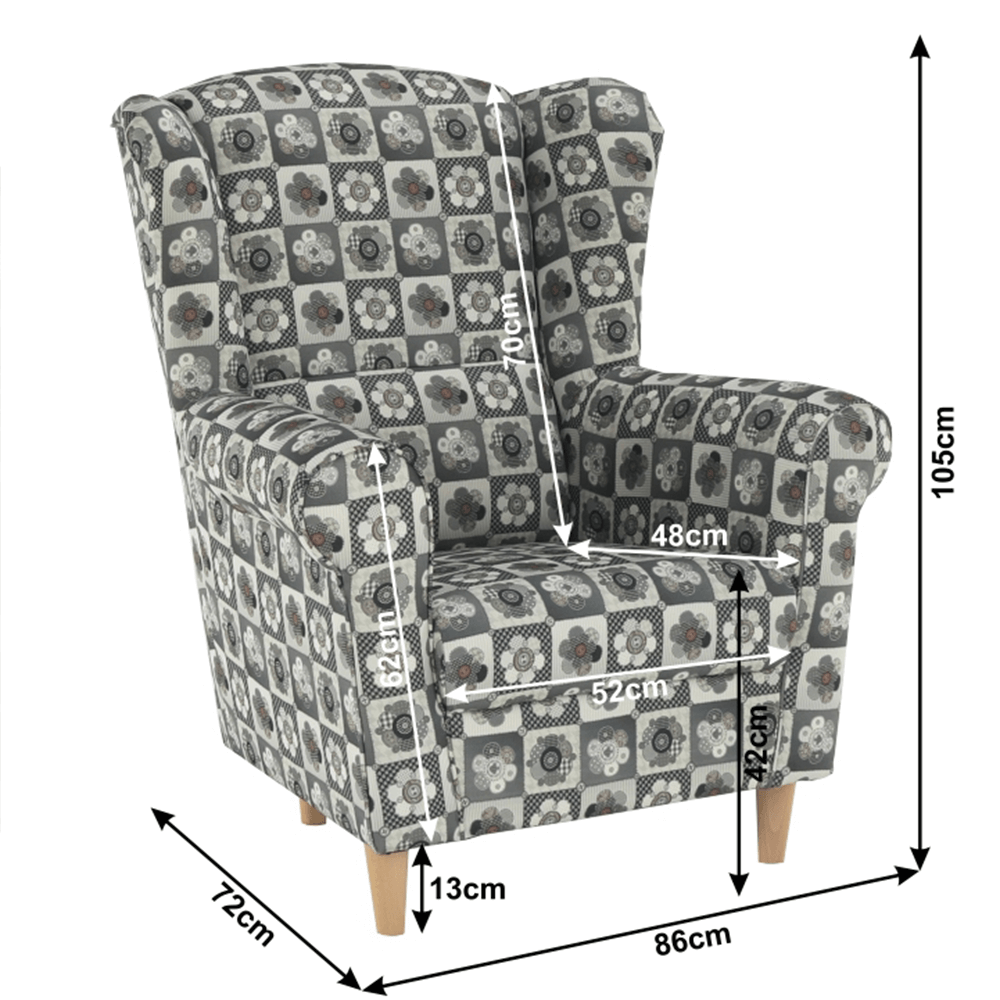 Fotoliu, material textil în stilul patchwork N1, CHARLOT