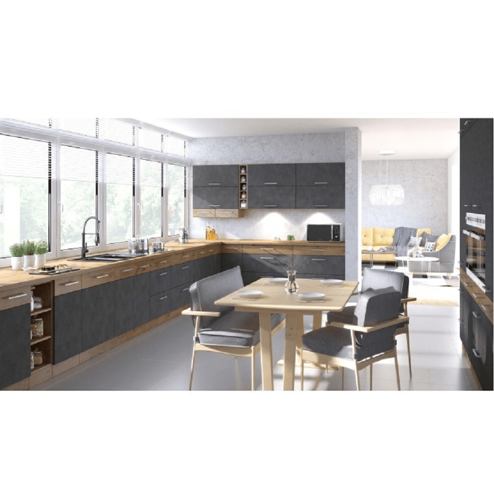 Uşă pentru maşina de spălat vase încorporată, gri mat/stejar lancelot, VEGA ZM 570x596