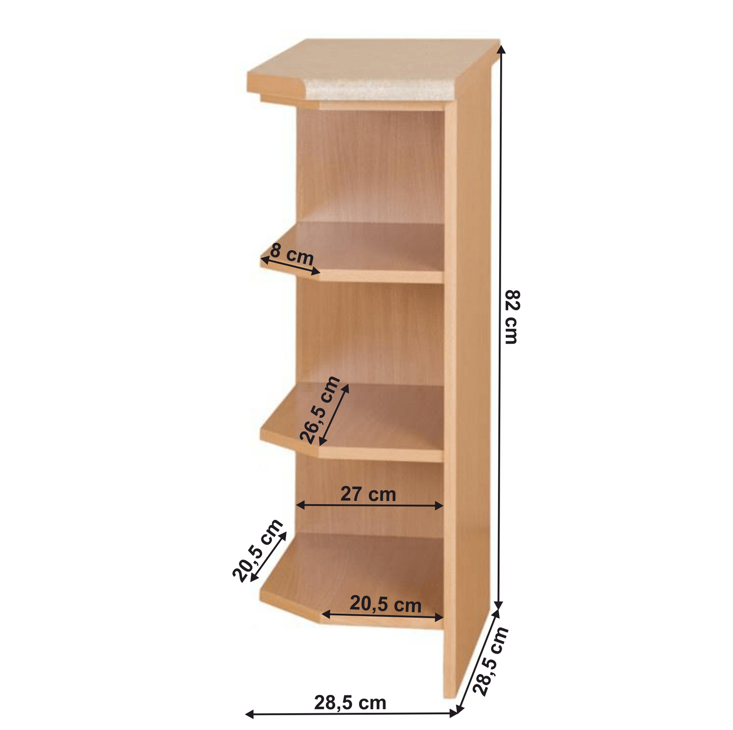 Cabinet de bucătărie, stânga, inferior, anin,LORA MDF NEW KLASIK S30N