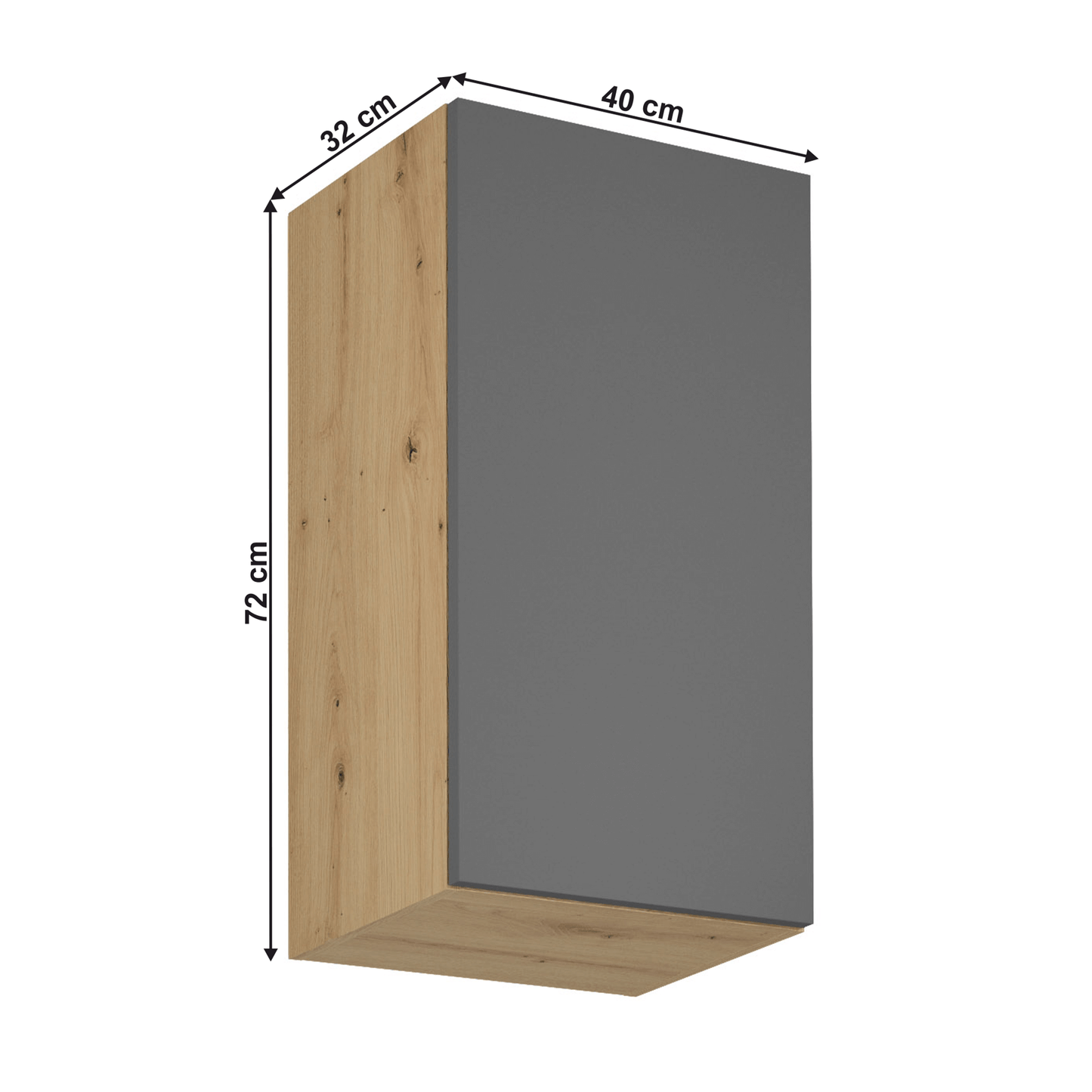 Dulap superior, stejar artizanal / gri mat, universal, LANGEN G40