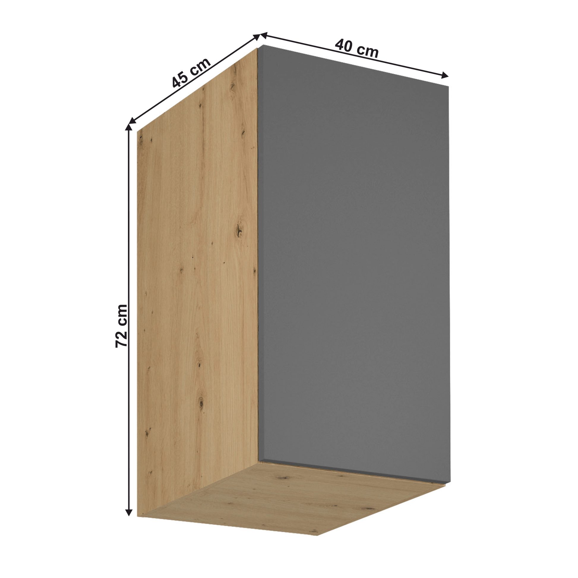 Dulap superior, stejar artizanal / gri mat, universal, LANGEN G40G