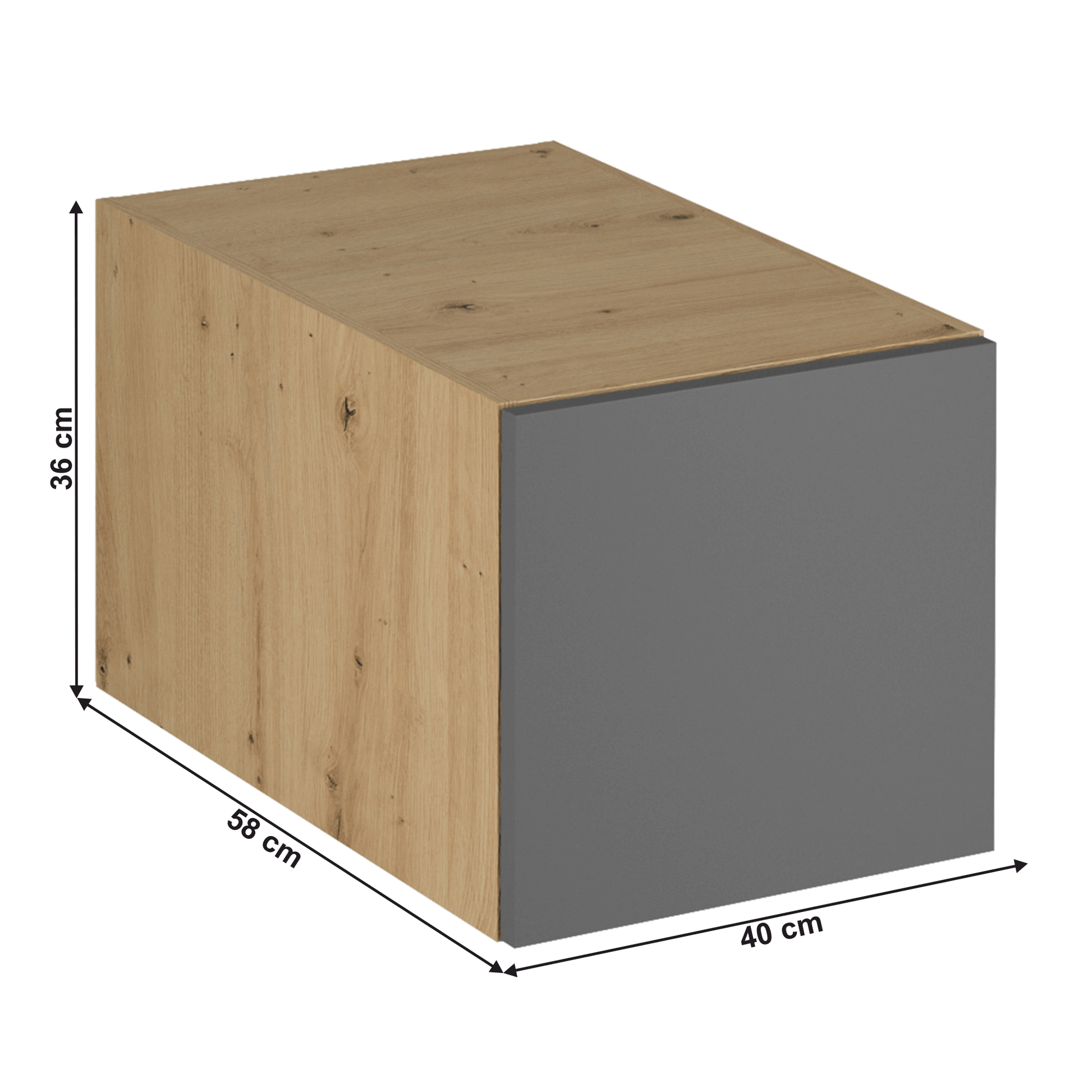 Dulap superior, stejar artizanal / gri mat, LANGEN N40