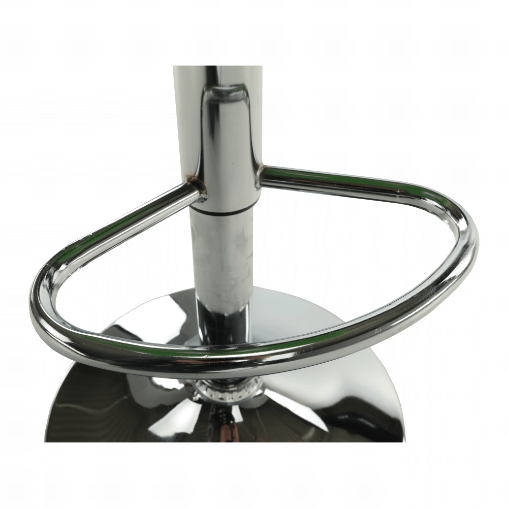 Scaun de bar, piele ecologică alb/crom LARIA NEW
