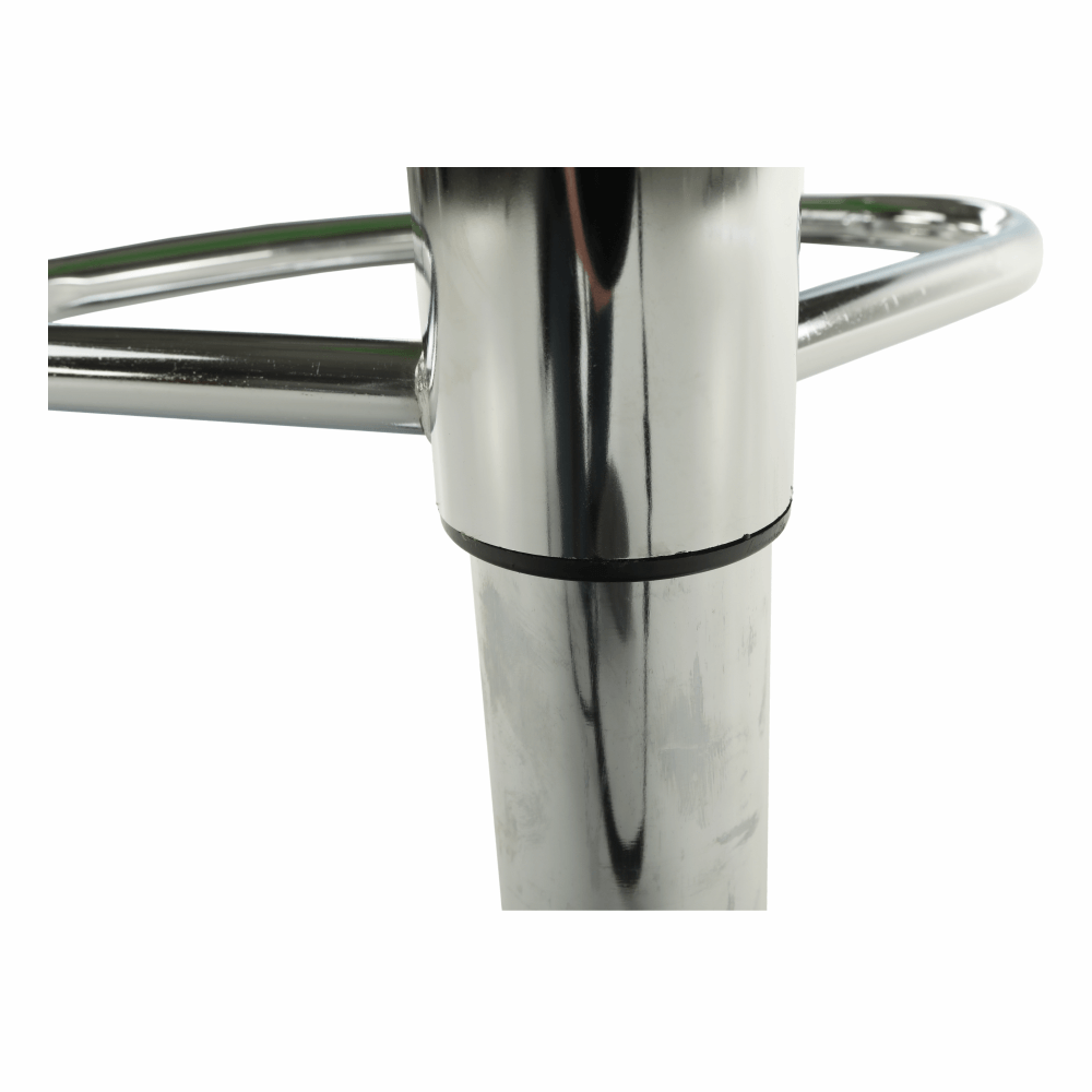 Scaun de bar, piele ecologică alb/crom LARIA NEW