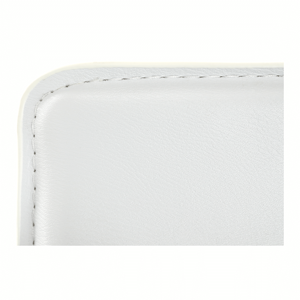 Scaun de bar, piele ecologică alb/crom LARIA NEW