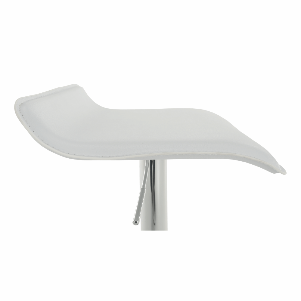 Scaun de bar, piele ecologică alb/crom LARIA NEW