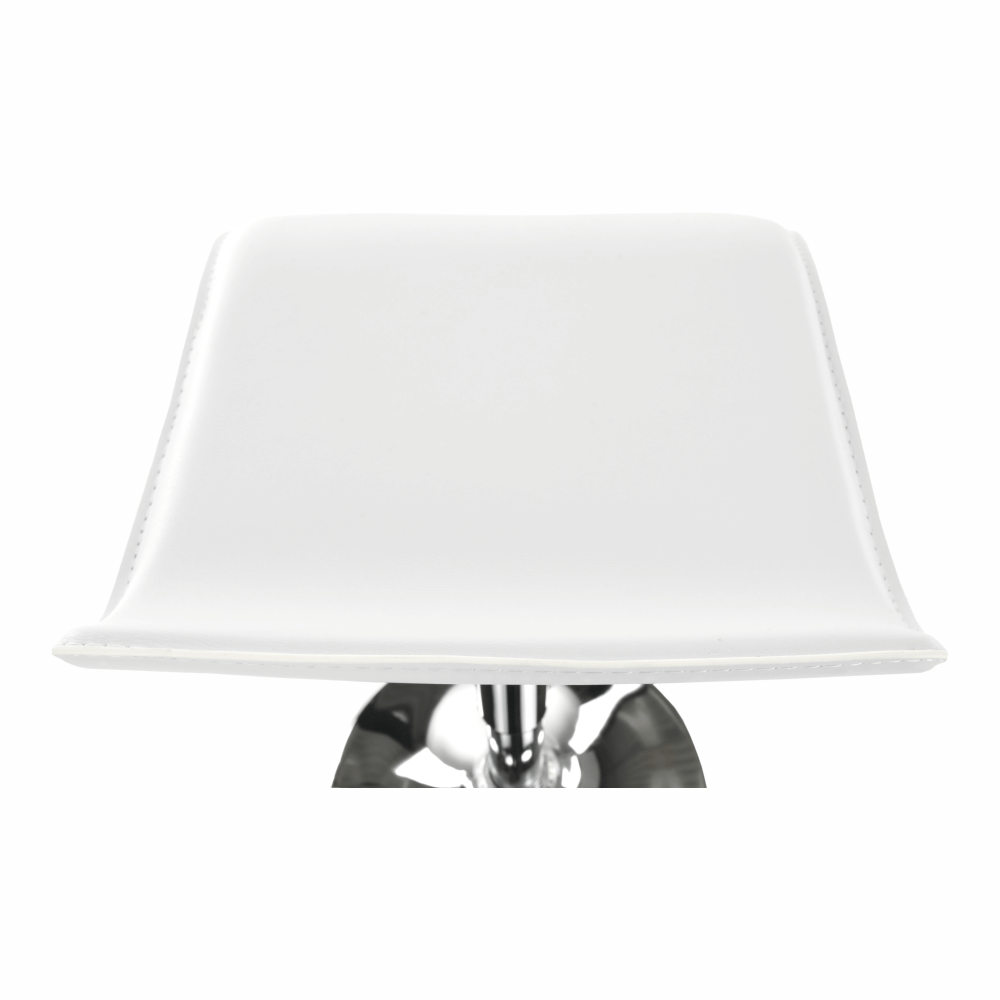 Scaun de bar, piele ecologică alb/crom LARIA NEW