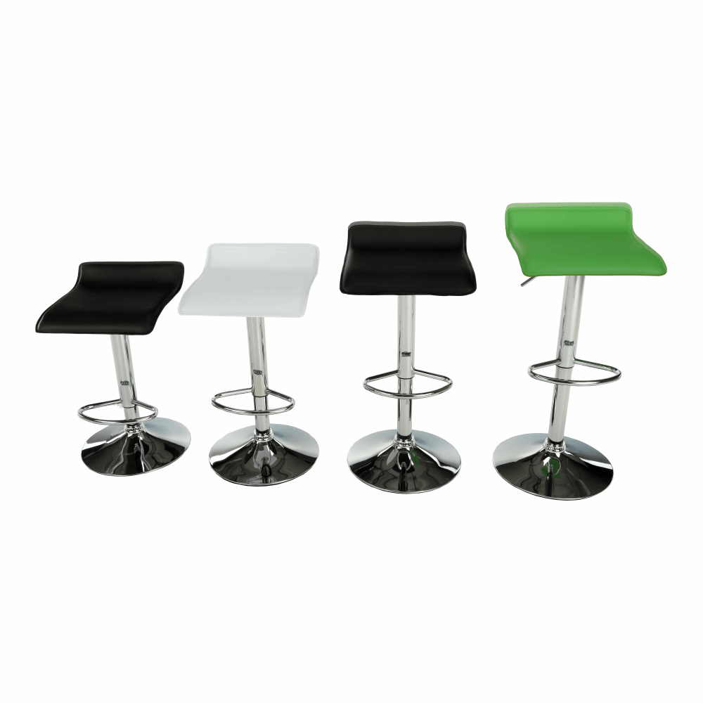 Scaun de bar, piele ecologică alb/crom LARIA NEW
