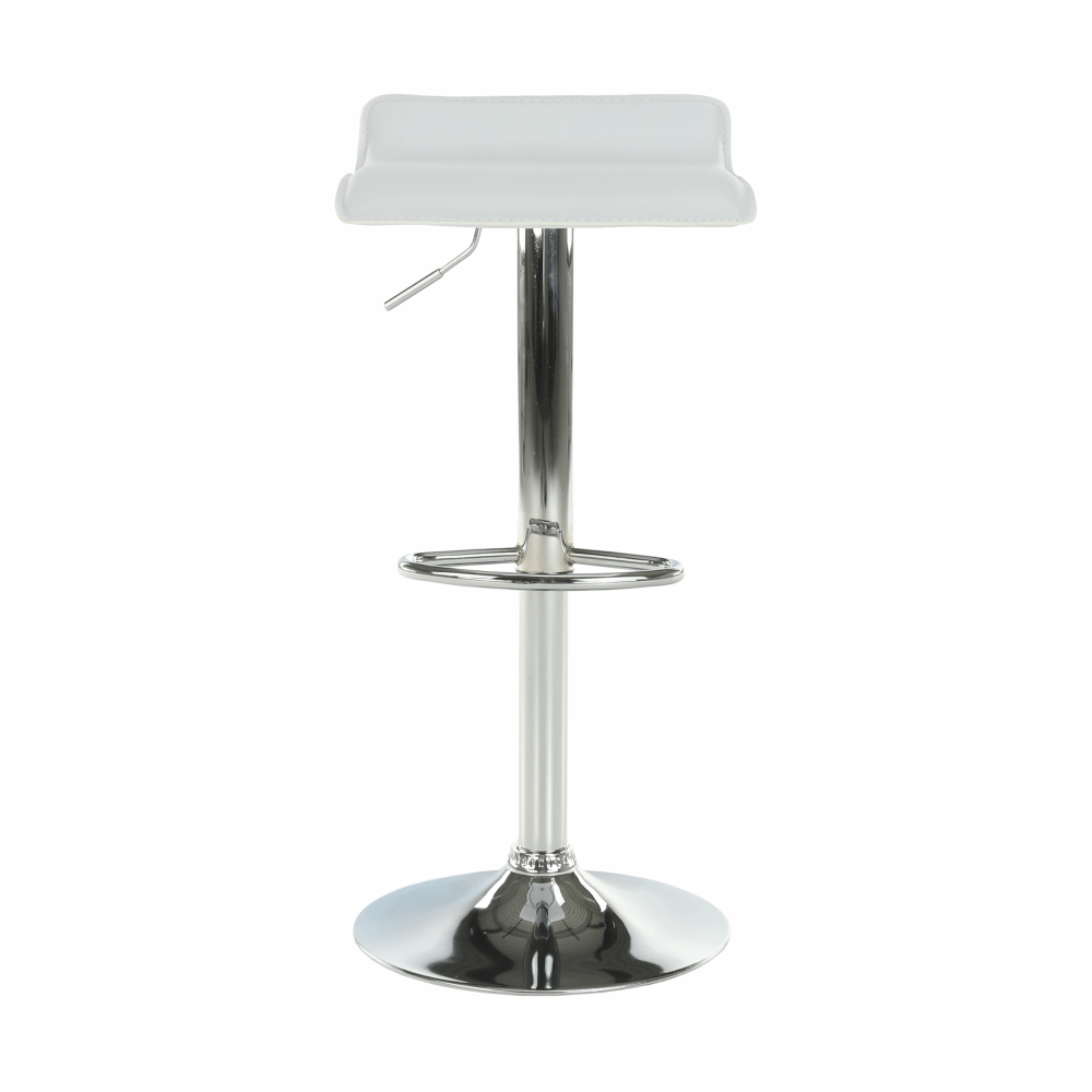 Scaun de bar, piele ecologică alb/crom LARIA NEW