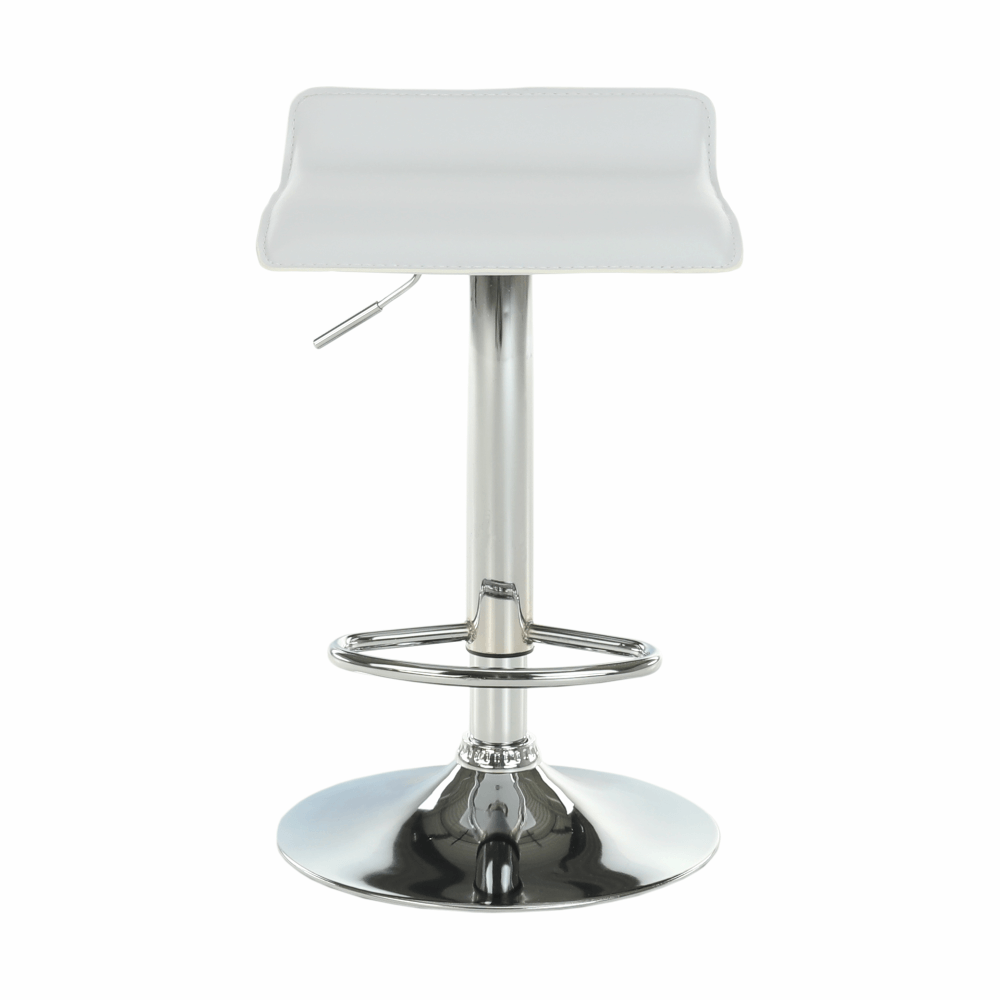 Scaun de bar, piele ecologică alb/crom LARIA NEW