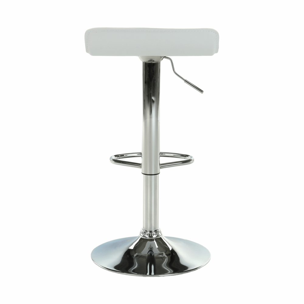 Scaun de bar, piele ecologică alb/crom LARIA NEW