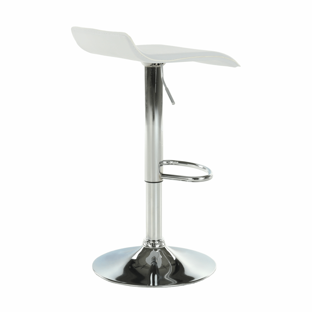 Scaun de bar, piele ecologică alb/crom LARIA NEW