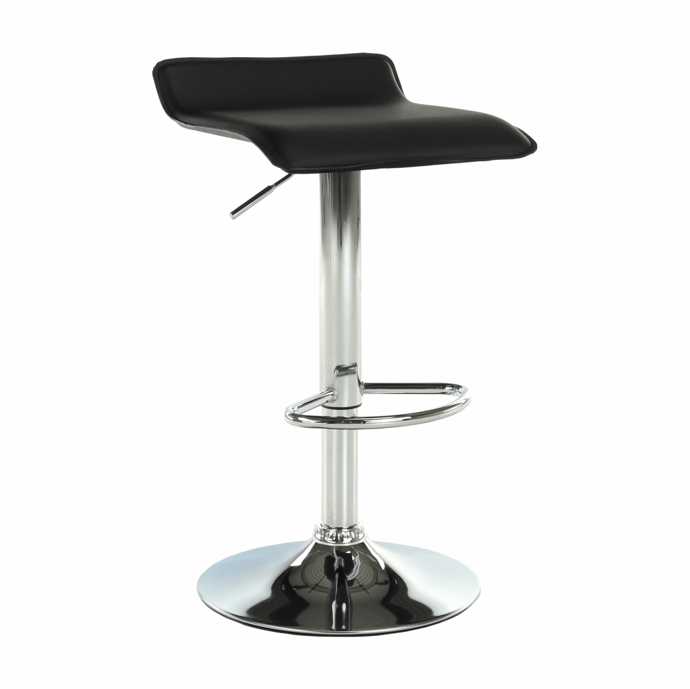 Scaun de bar, piele eco neagră/crom, LARIA NEW