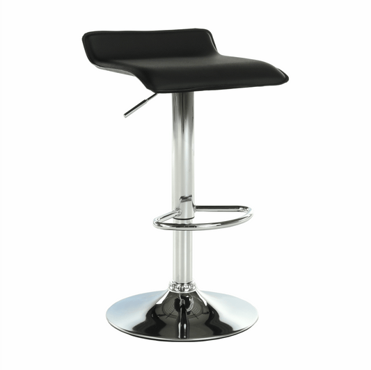 Scaun de bar, piele eco neagră/crom, LARIA NEW