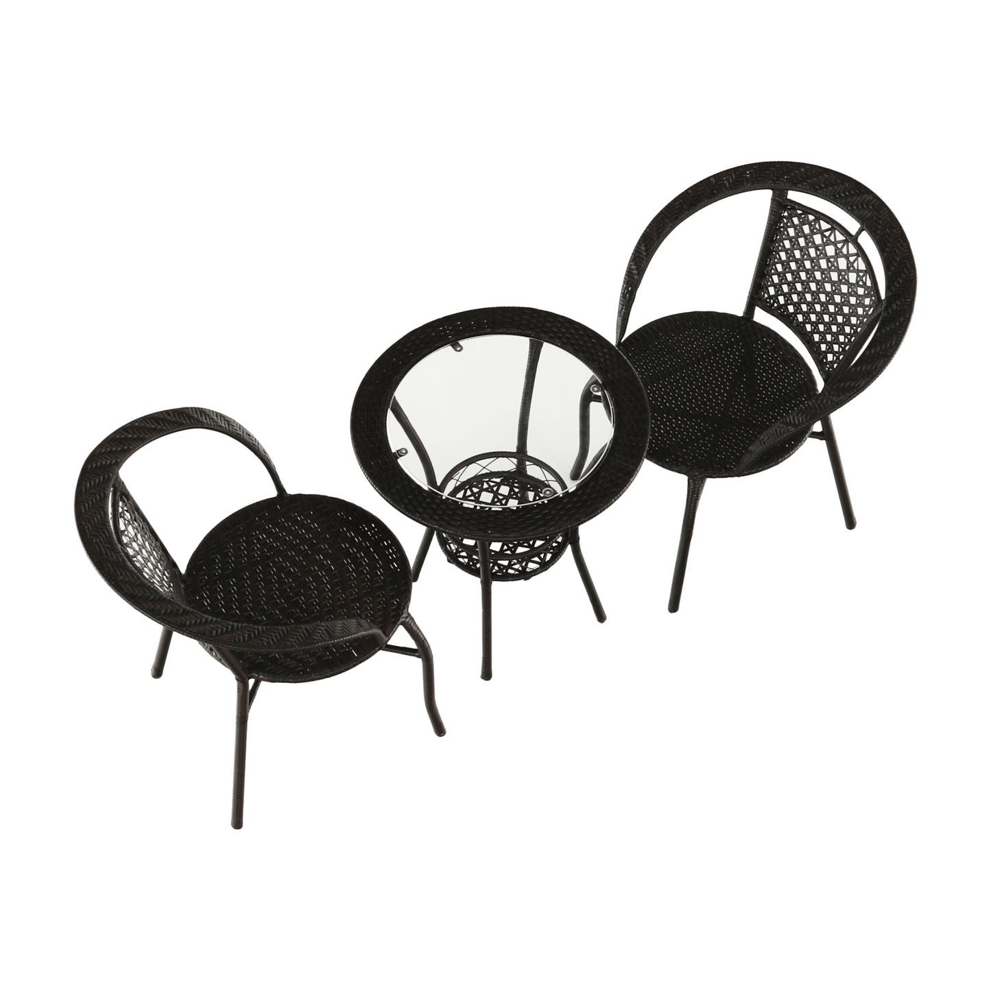 Set ratan de grădină 1+2, maro, LASAN