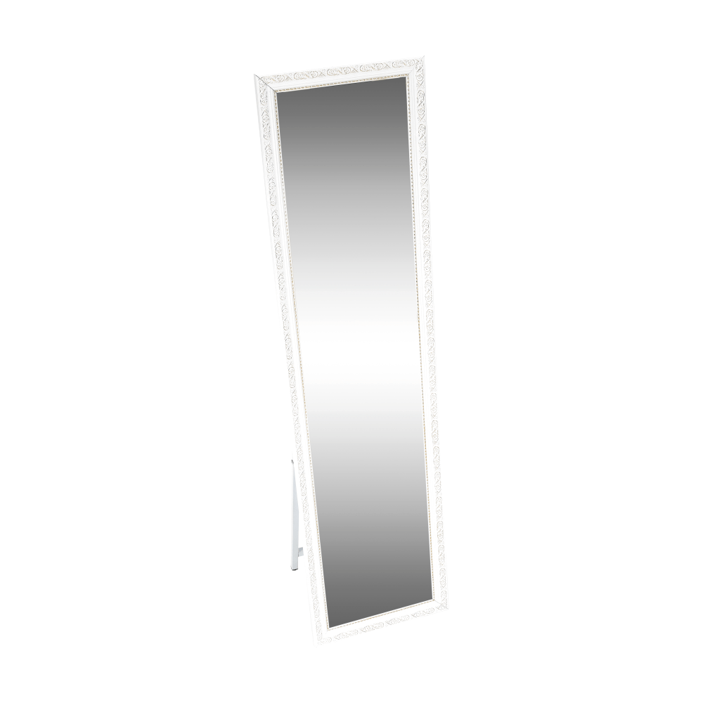 Oglindă de podea, alb/ornament auriu, LAVAL