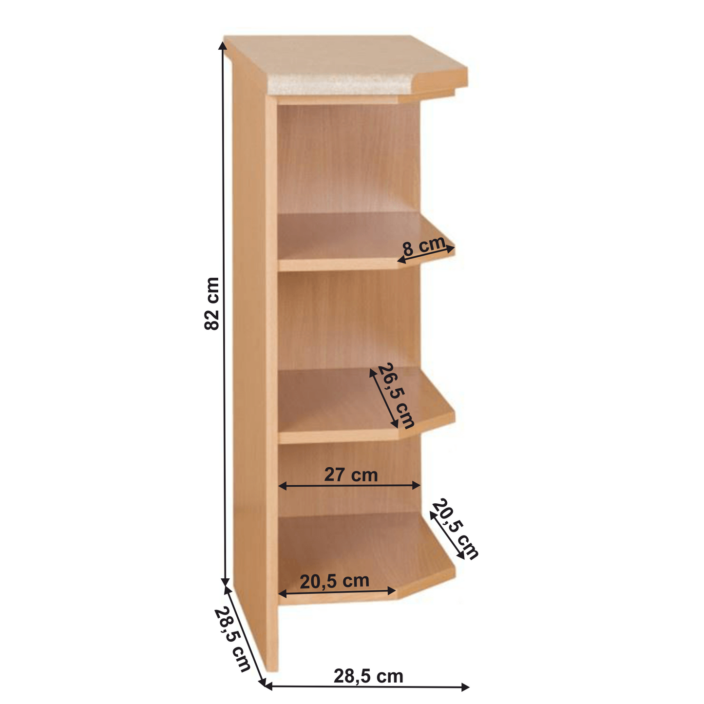 Dulap bucătărie, arin, de dreapta, LORA MDF NEW KLASIK S30N