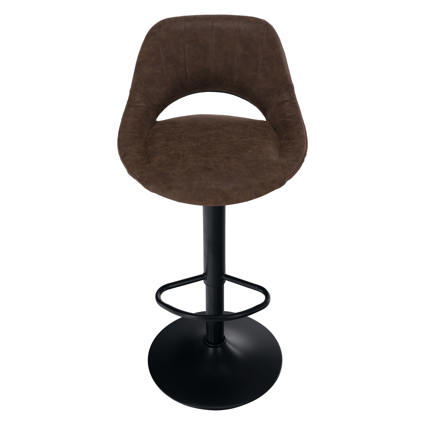 Scaun de bar, material textil maro cu efect de piele întoarsă, LORASA NEW