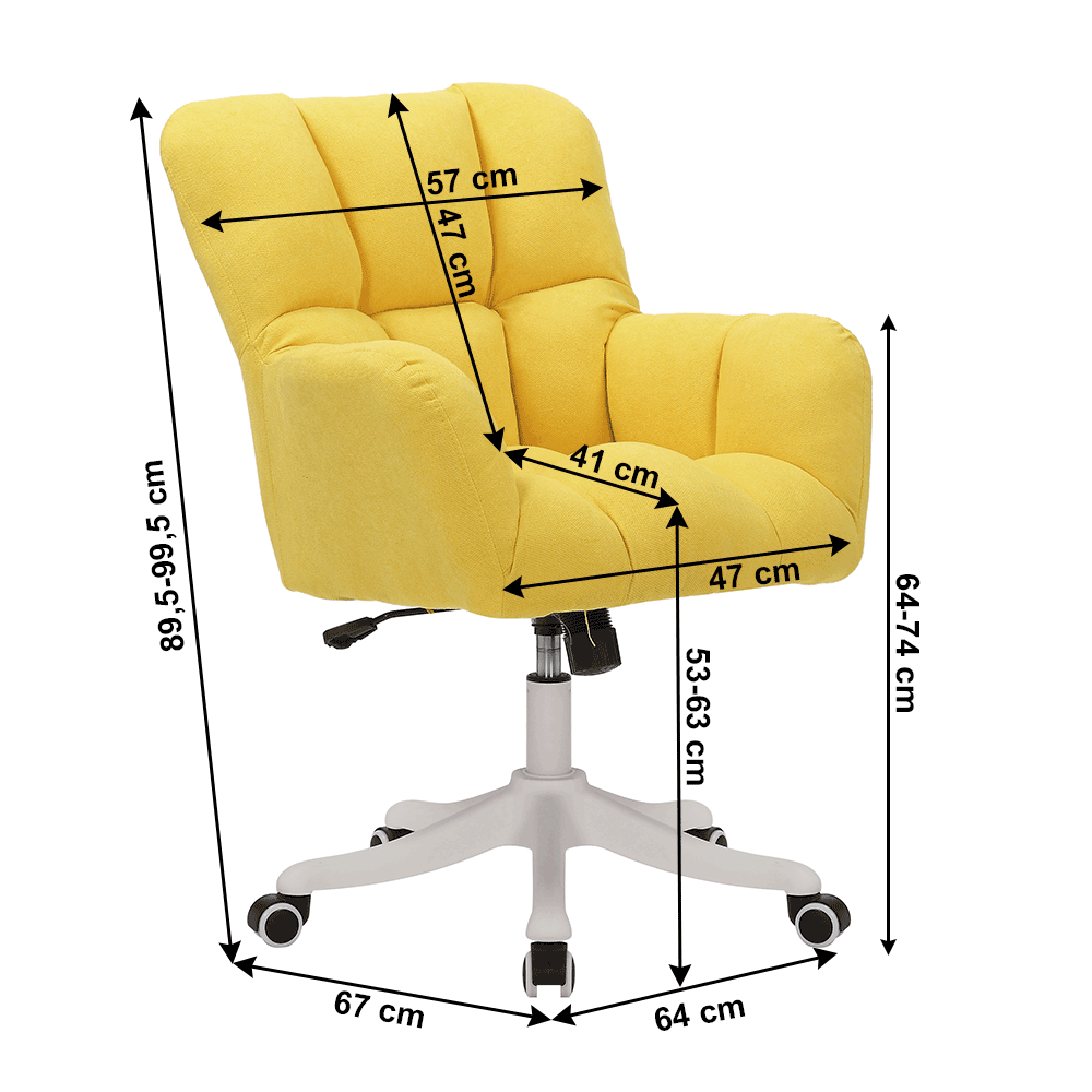 Scaun de birou, galben, LOREL