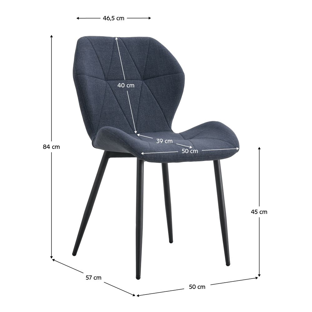 Scaun de dining, gri închis / negru, MAKENA TIP 2