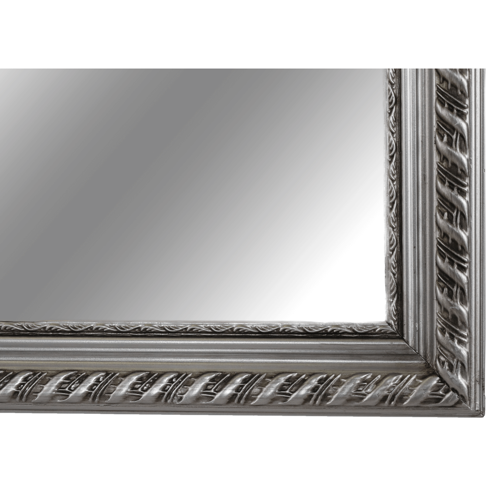 Oglindă, ramă din lemn în culoarea argintie, MALKIA TYP 5