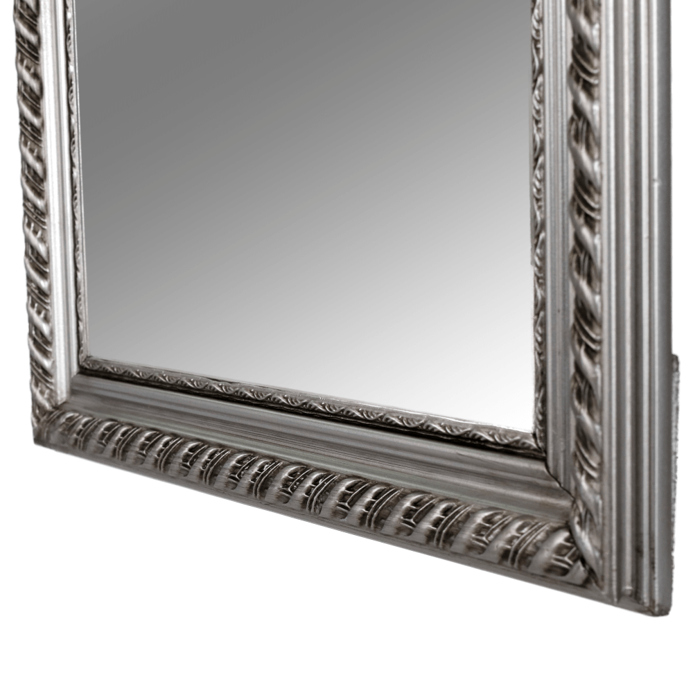 Oglindă, ramă din lemn în culoarea argintie, MALKIA TYP 5
