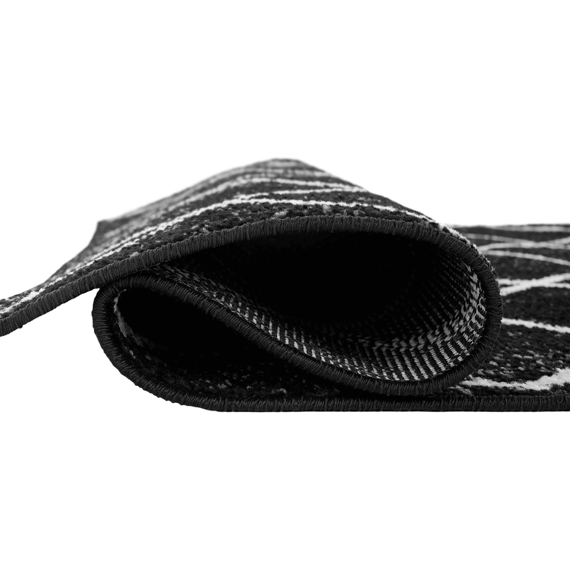 Covor, negru/model, 67x120 cm, MATES TYP 1