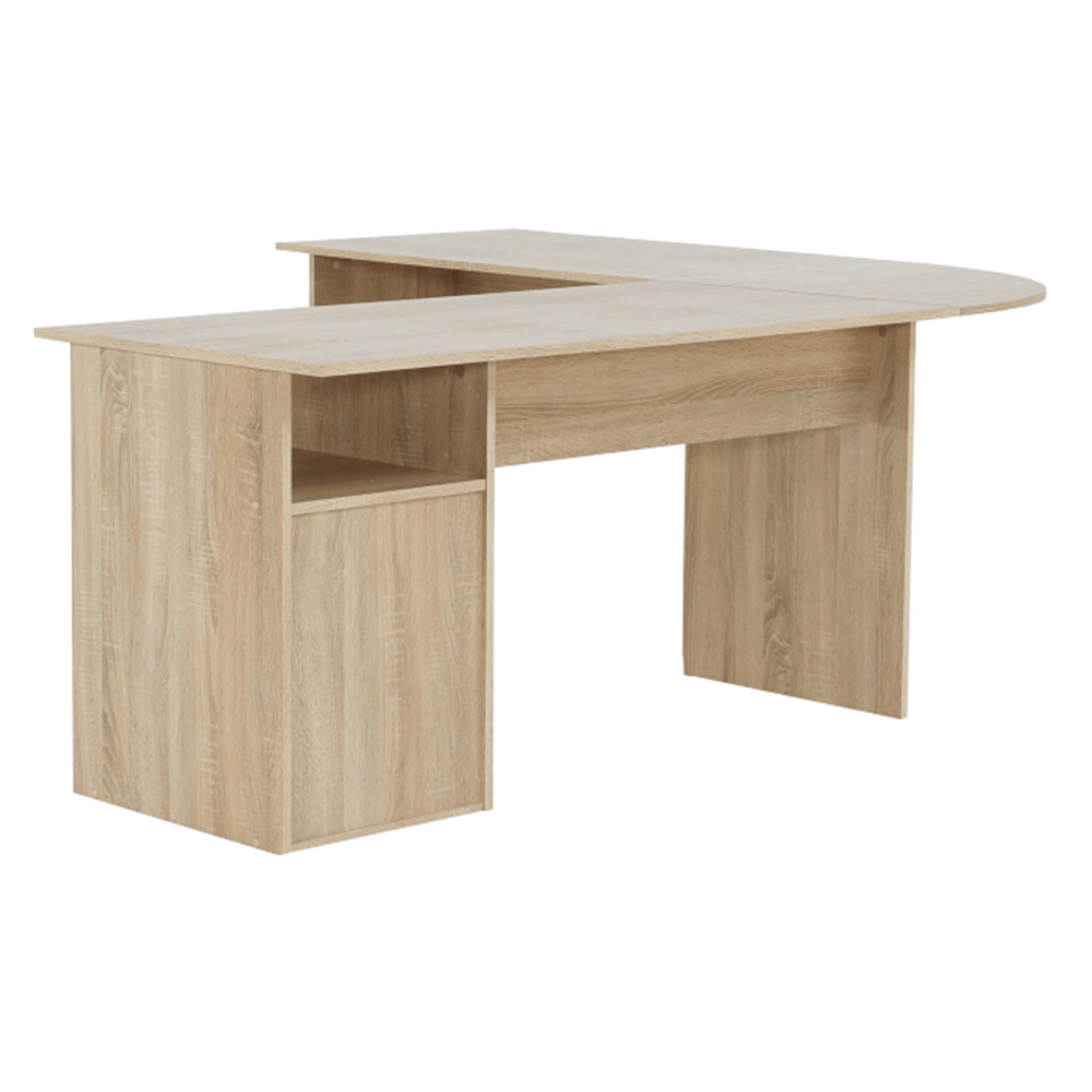 Masă PC de colţ, stejar sonoma/albă, MAURUS NEW MA11