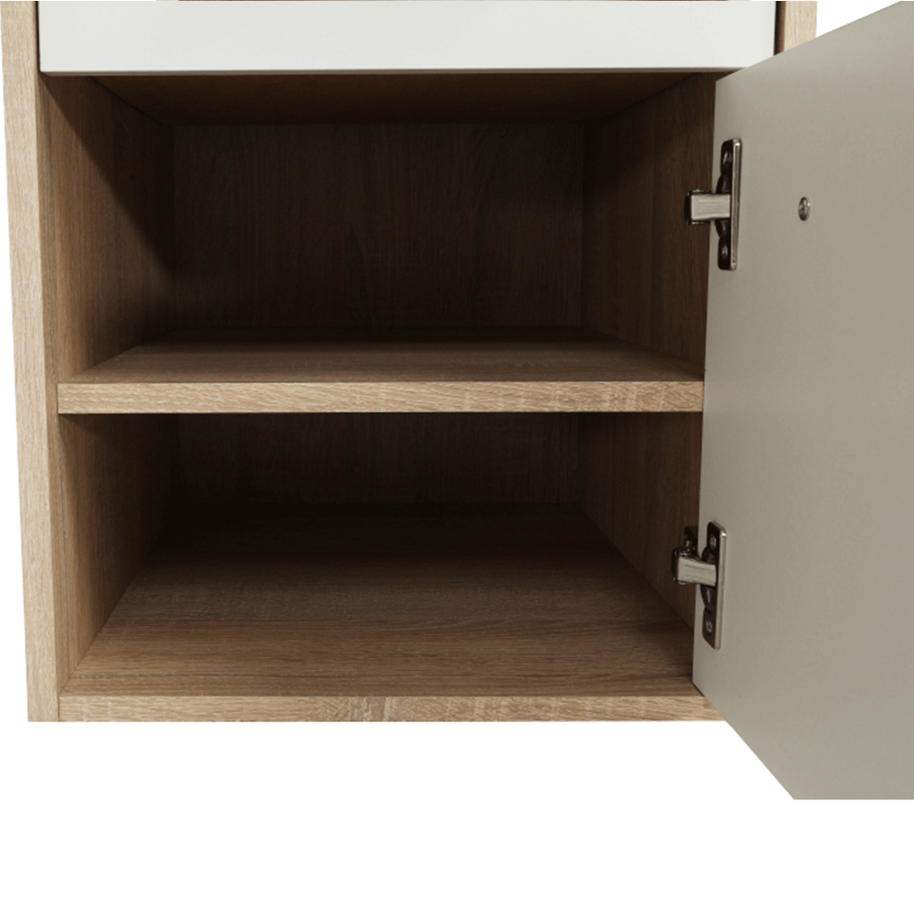 Masă PC de colţ, stejar sonoma/albă, MAURUS NEW MA11