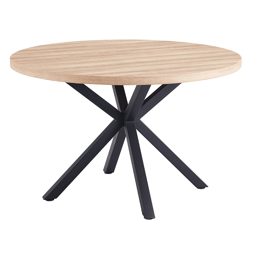 Masă de sufragerie, stejar sonoma / negru, diametru 120 cm, MEDOR
