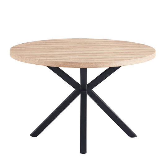 Masă de sufragerie, stejar sonoma / negru, diametru 120 cm, MEDOR
